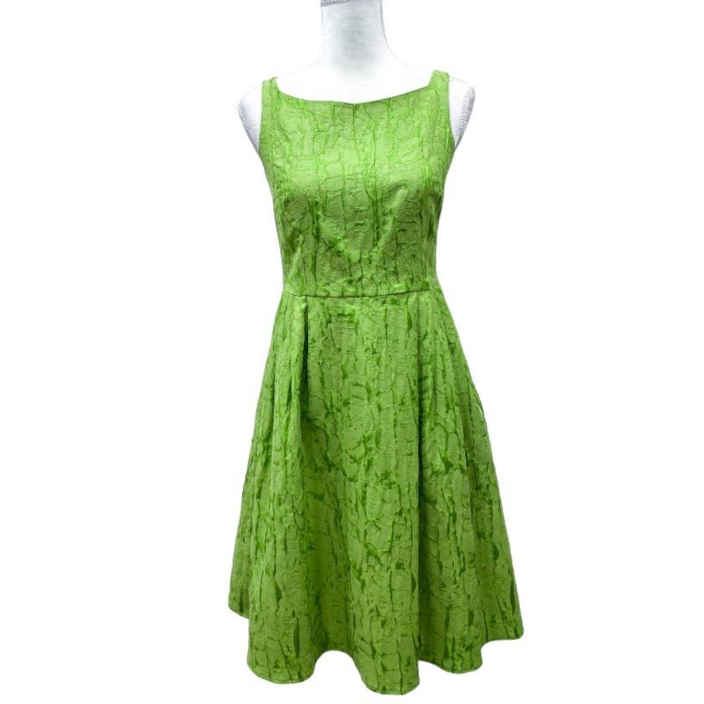 Taylor Green Brocade Fit & Flare Dress Size 8